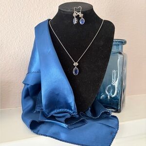 Harley Davidson Elegant Silver and Blue Jewelry Set